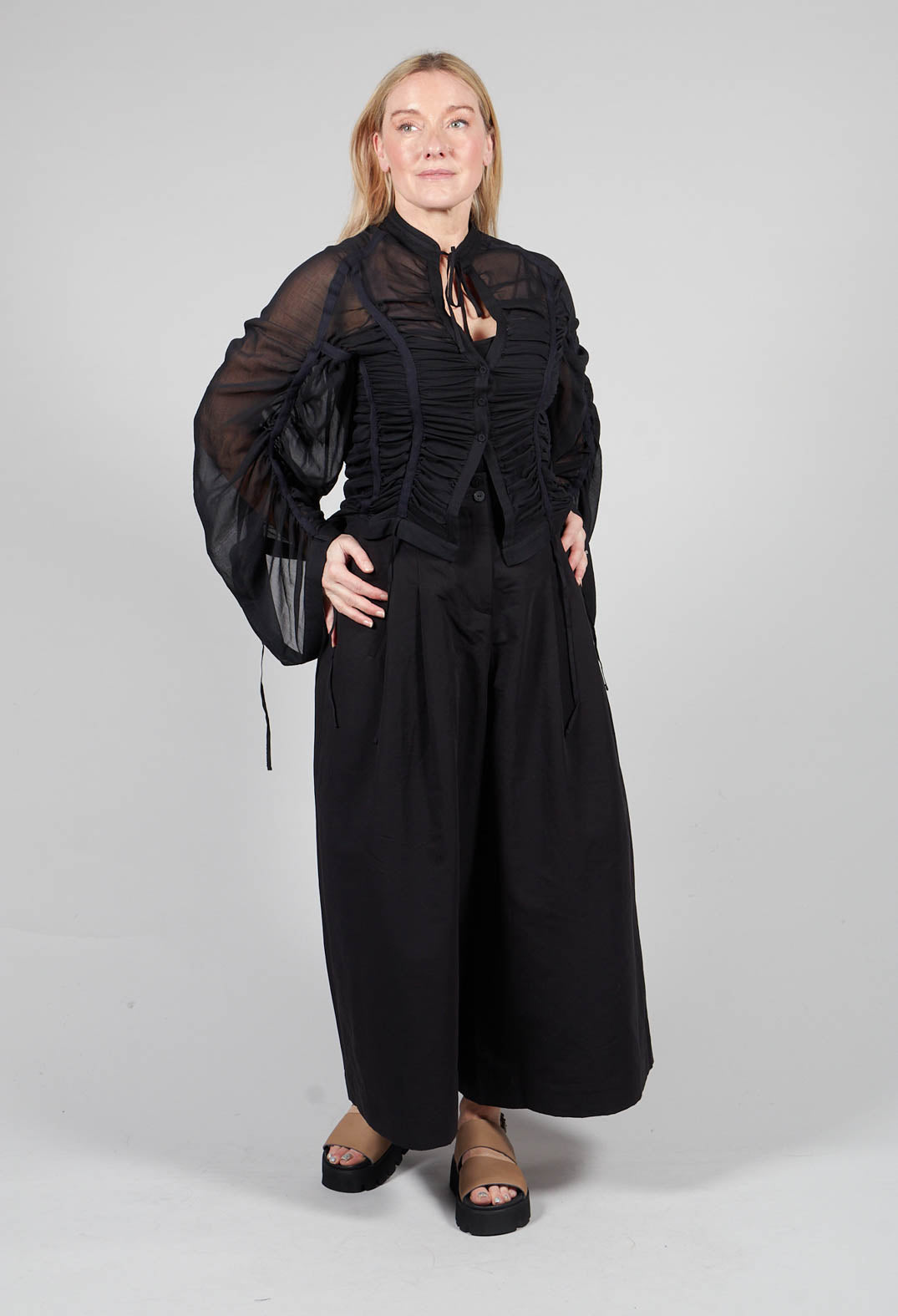 High Waist Trousers in Black