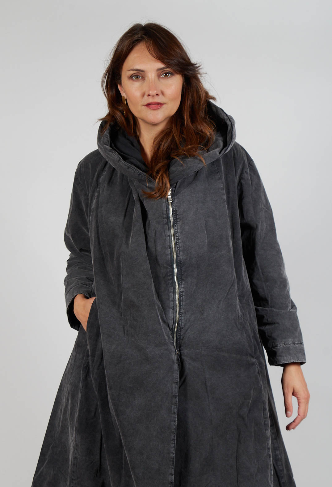 Hooded Jacket in Pewter