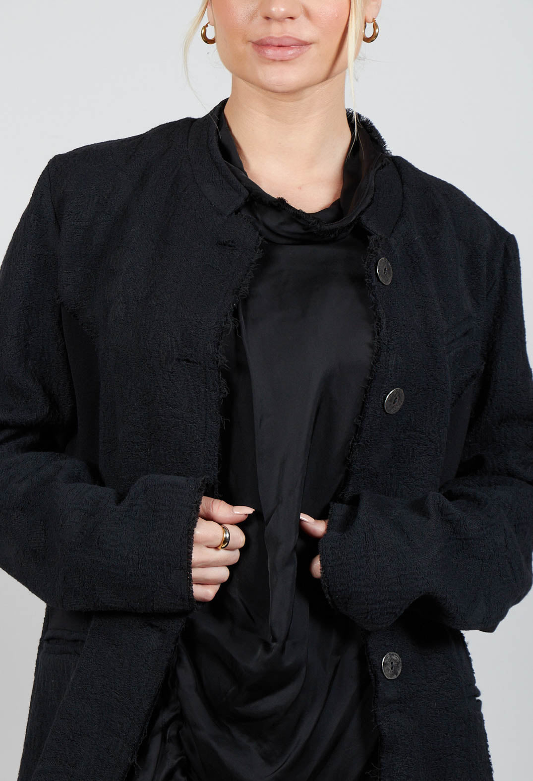 Jacquard Jacket in Riciclato Nero