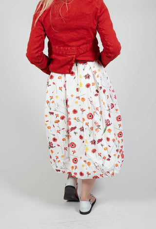 Jamila Skirt in Red Flower Print