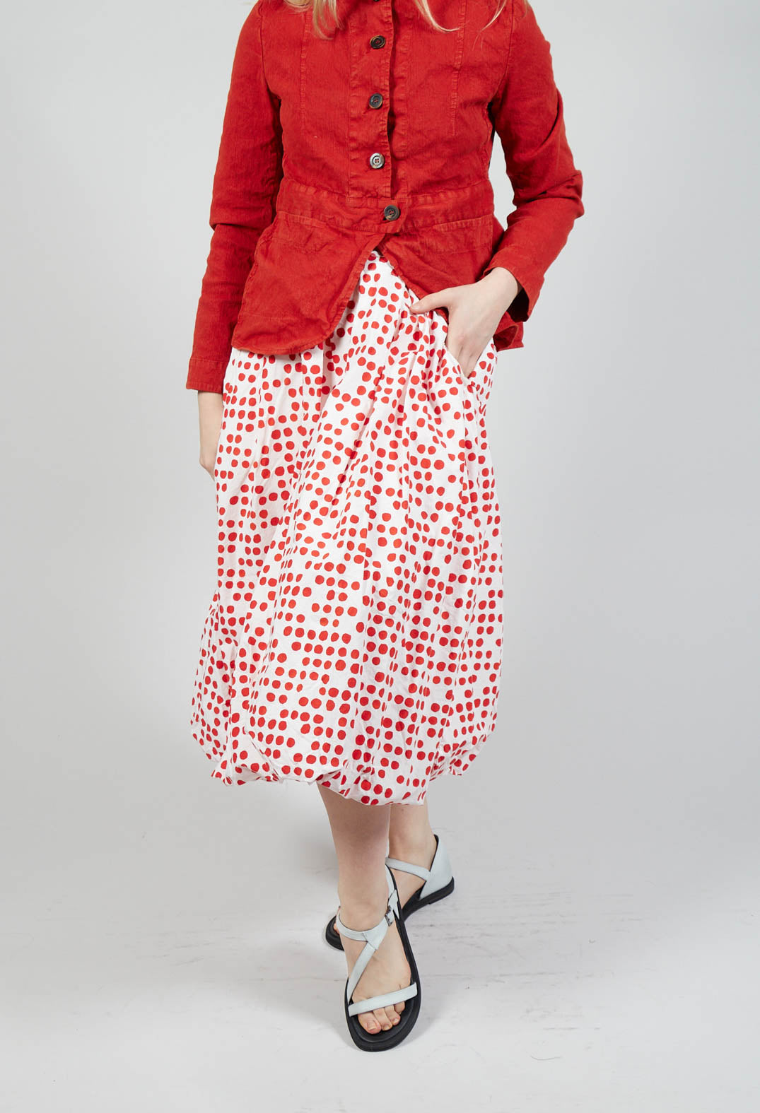 Jamila Skirt in Red Dot Print