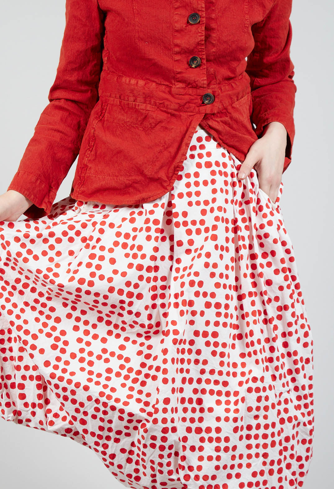 Jamila Skirt in Red Dot Print