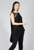 Jersey Top with Asymmetric Hem in Black