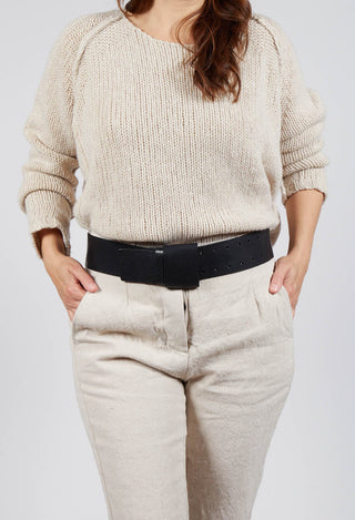 Large Leather Belt in Black