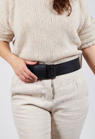 Large Leather Belt in Black