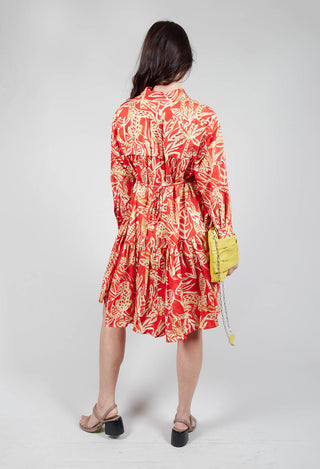 back detail of long sleeved shirt dress in leo print