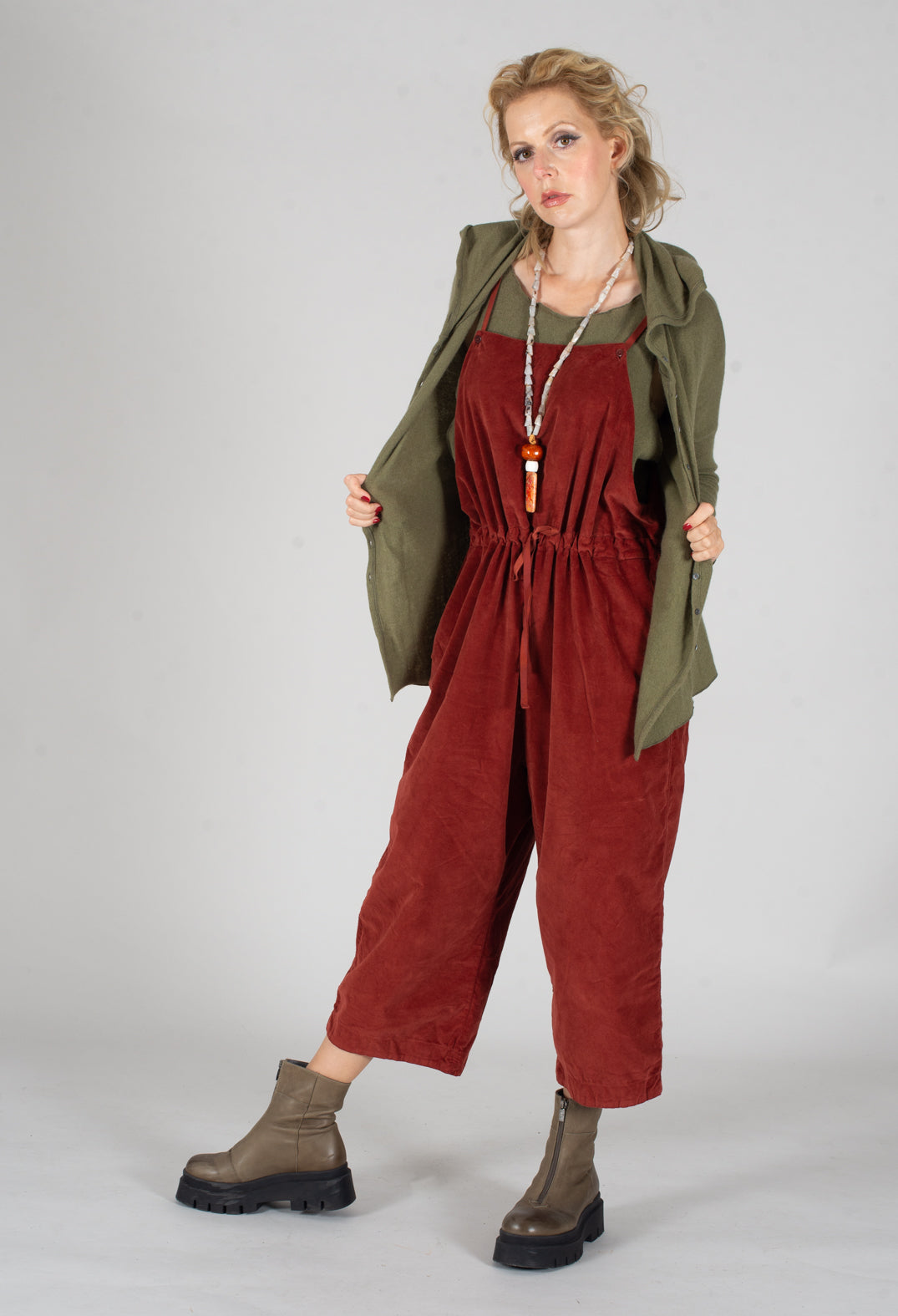 Hooded Cardigan WS in Olive