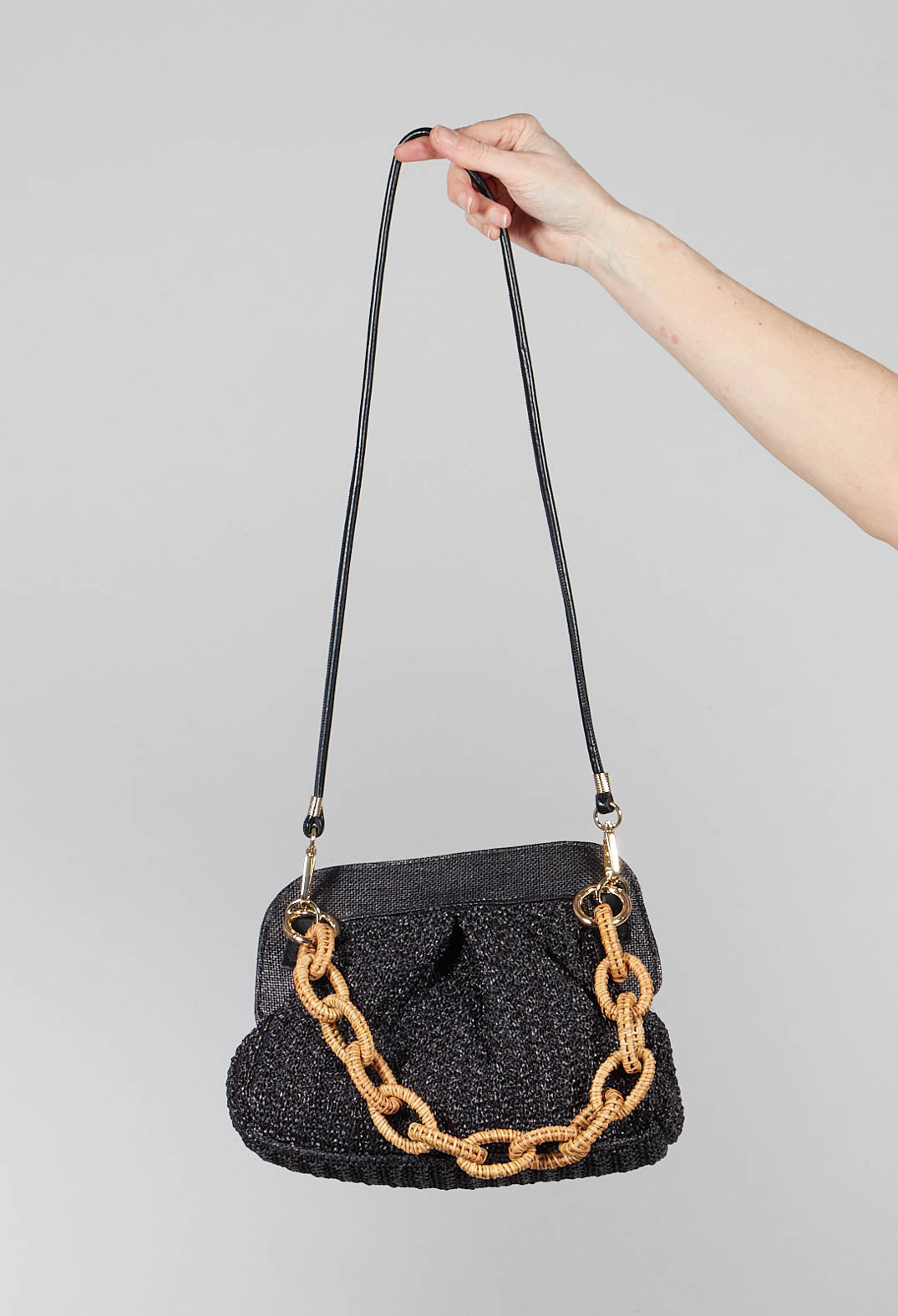Lia Knit Bag in Black