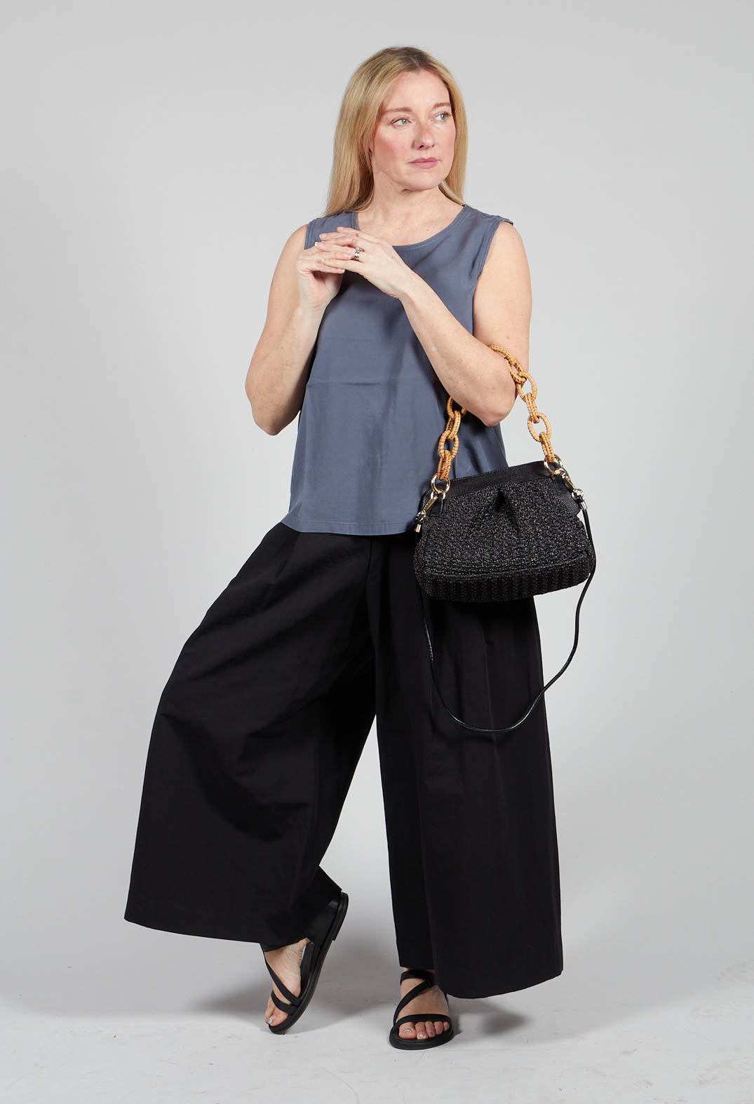 Lia Knit Bag in Black