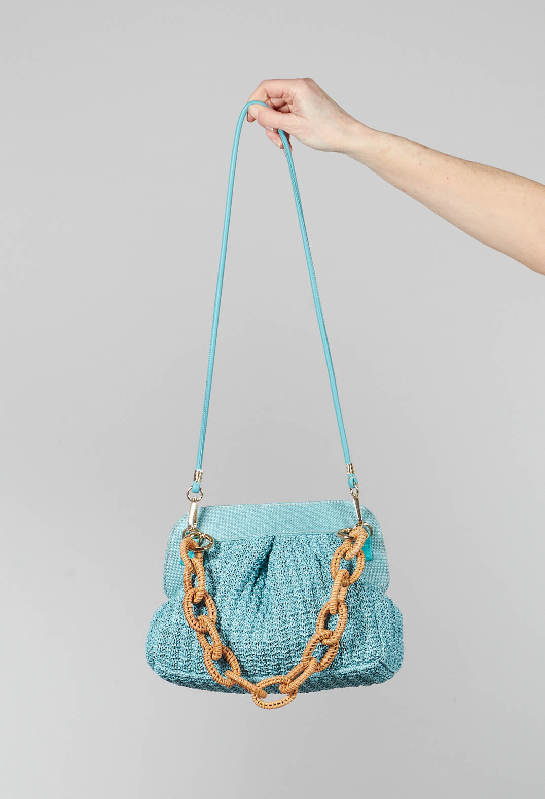 Lia Knit Bag in Blue