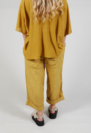 Linen Bragoni Trousers in Sun Yellow