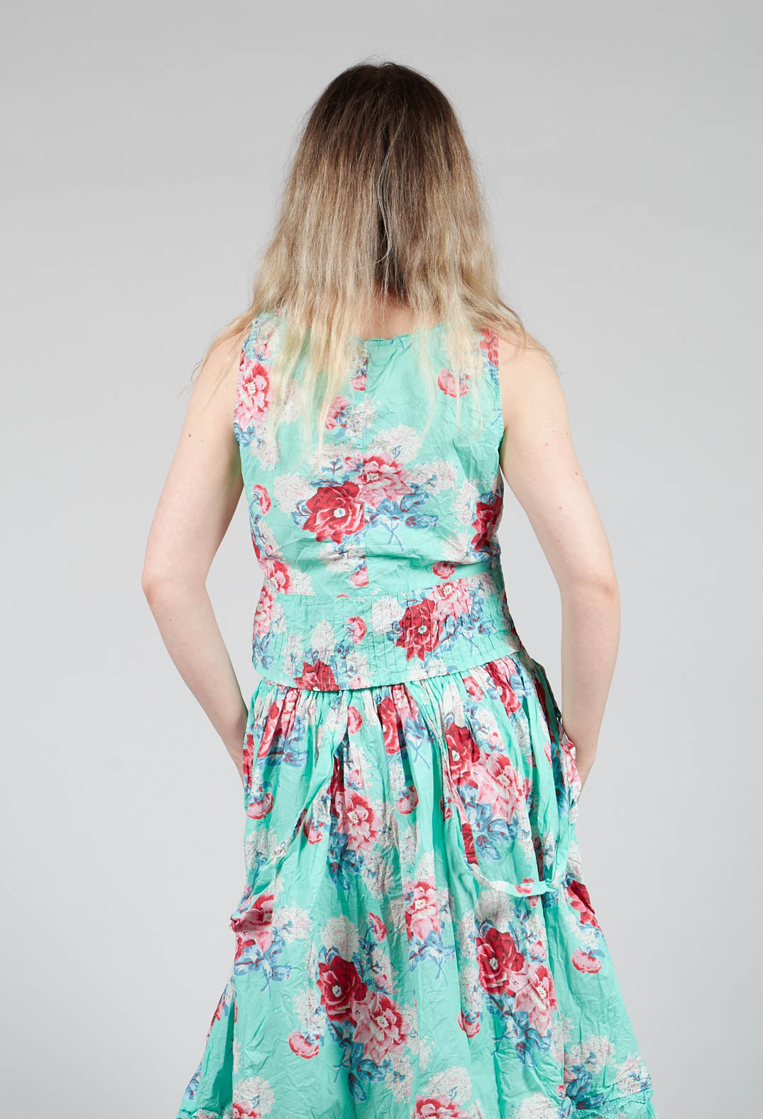 Livia Top in Turquoise Flower