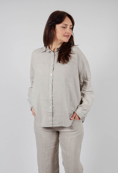 Longline Shirt in Beige