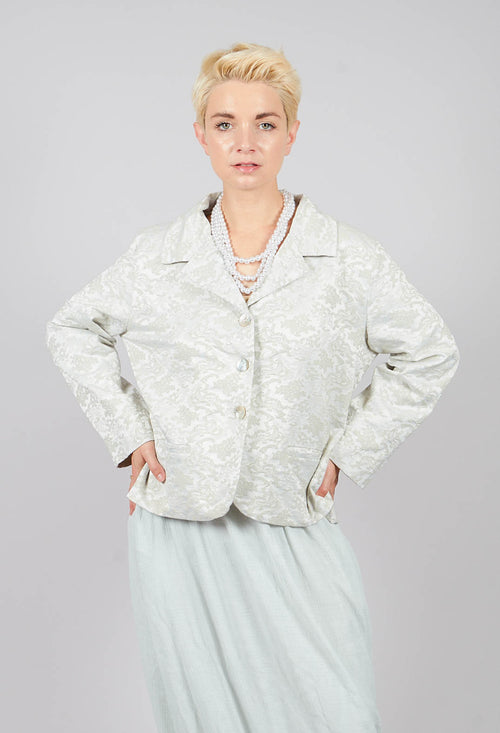 Floral Jacquard Jacket in Mint
