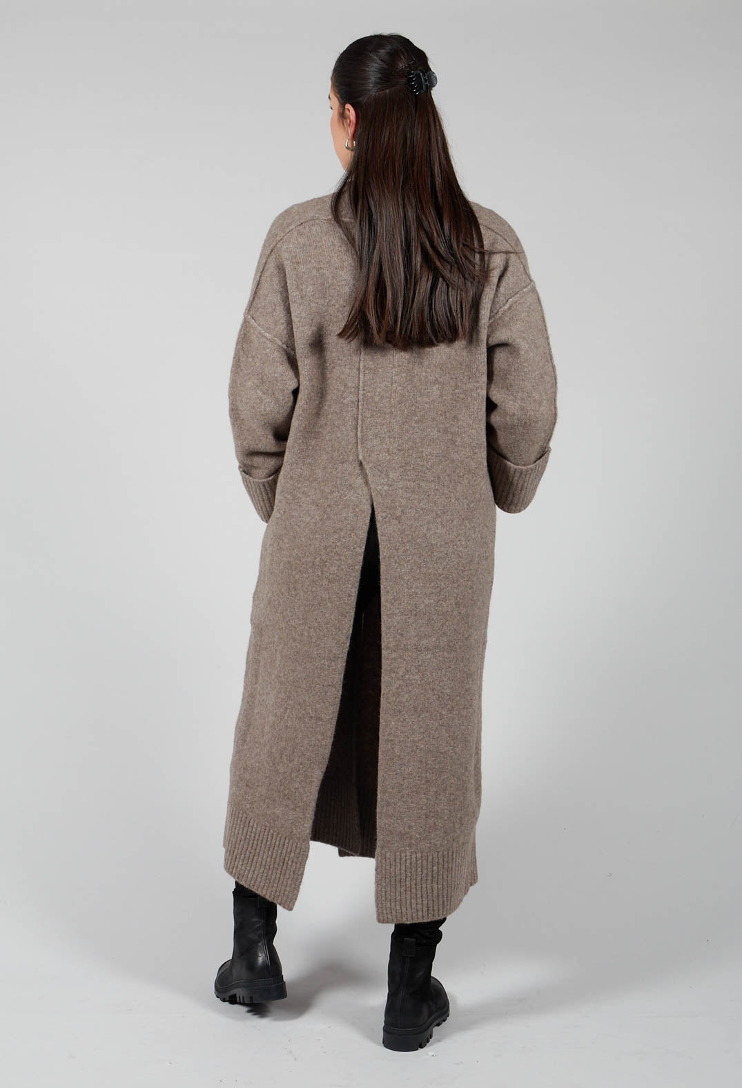 Merino Wool Overcoat in Taupe