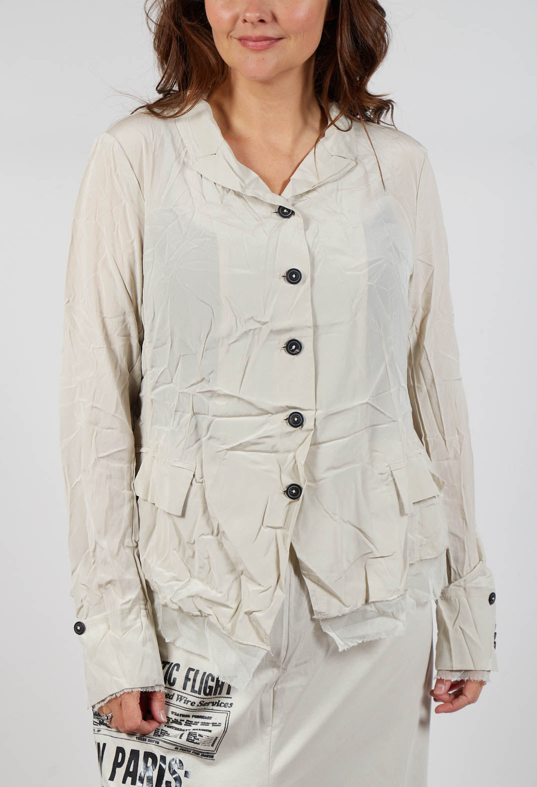 Mesh Silk Jacket in Eraser