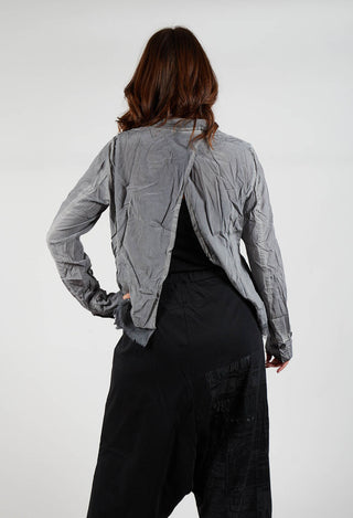 Mesh Silk Jacket in Pencil Cloud