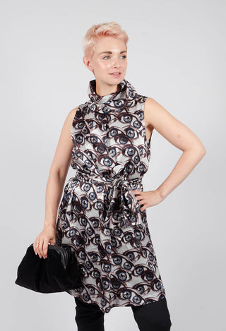 Melo Sleeveless Tunic with Cowl Neck in Multicolor