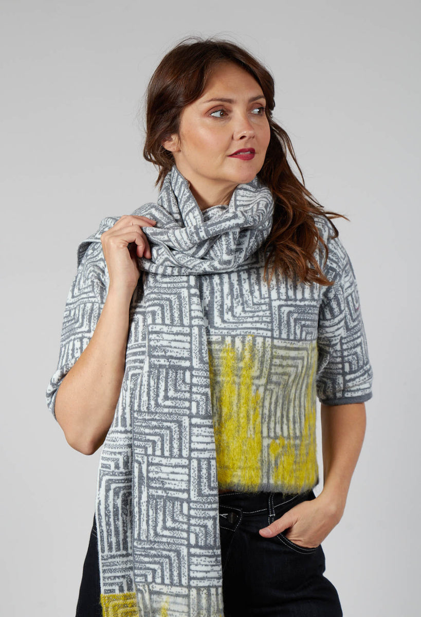 サラパチーニ sarah pacini MUFFLER Sarah Pacini Oversized Scarf in Light Grey and Yellow – Olivia May