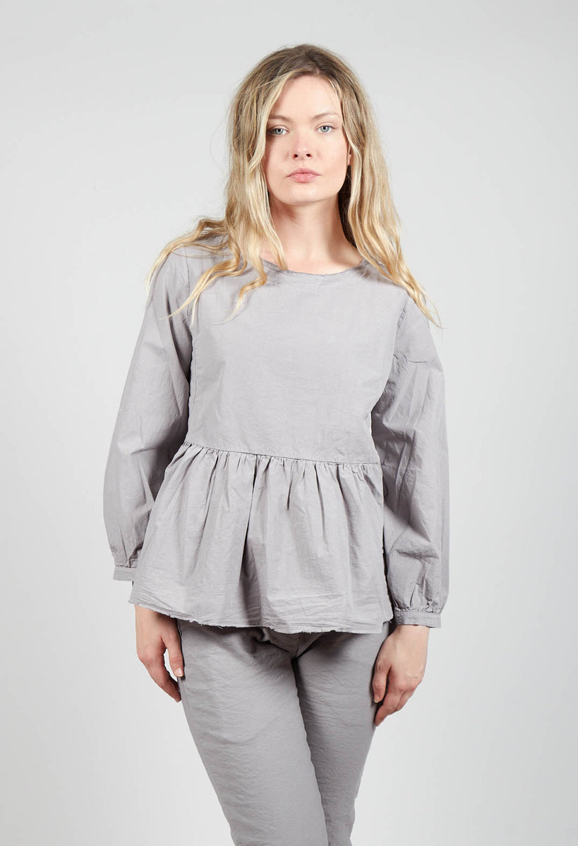 Peplum Style Shirt in Taupe