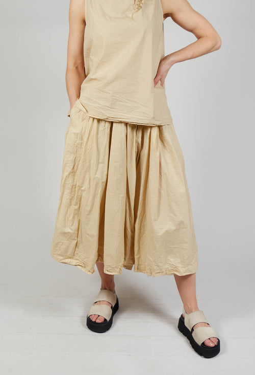 Pleated Long Skirt TC in Cream