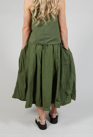 Pleated Long Skirt TC in Green