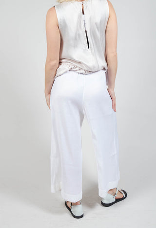 Pleated Wide Leg Trousers in White