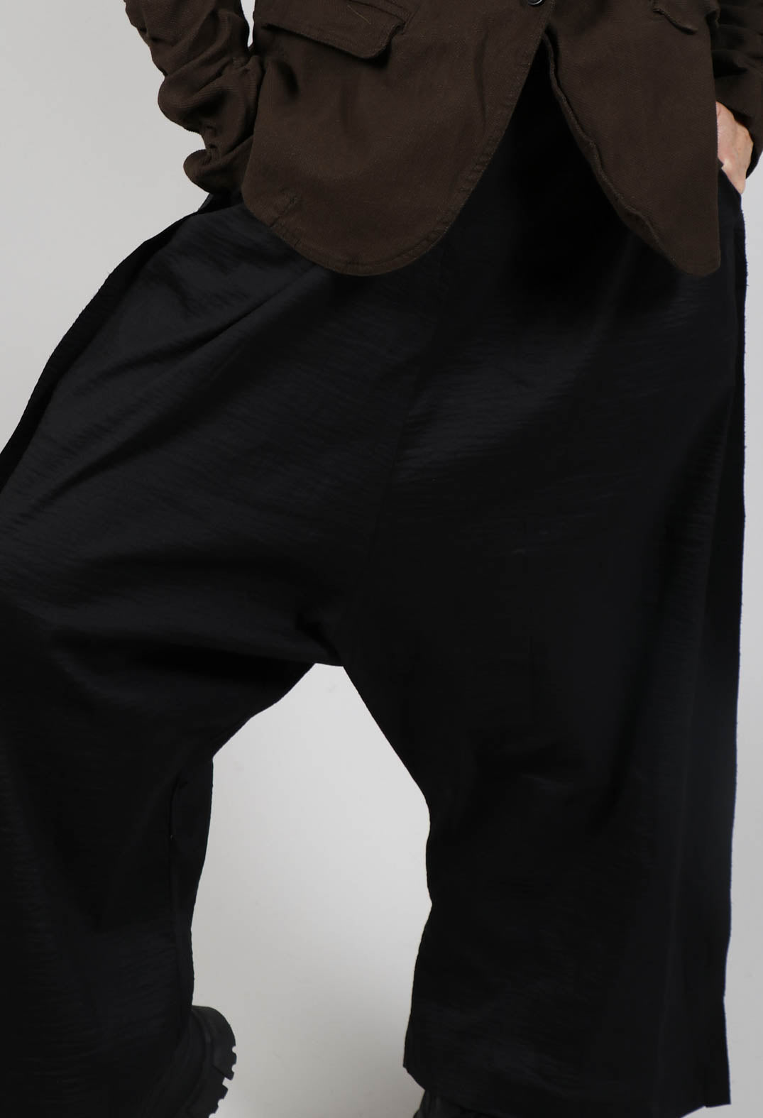 Pull On Wide Leg Trousers in Black