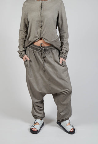 Relaxed Drop-Crotch Trousers in Hay Cloud