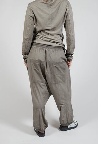 Relaxed Drop-Crotch Trousers in Hay Cloud