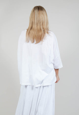 Relaxed Fit Jersey Top with Motif in Azur Print
