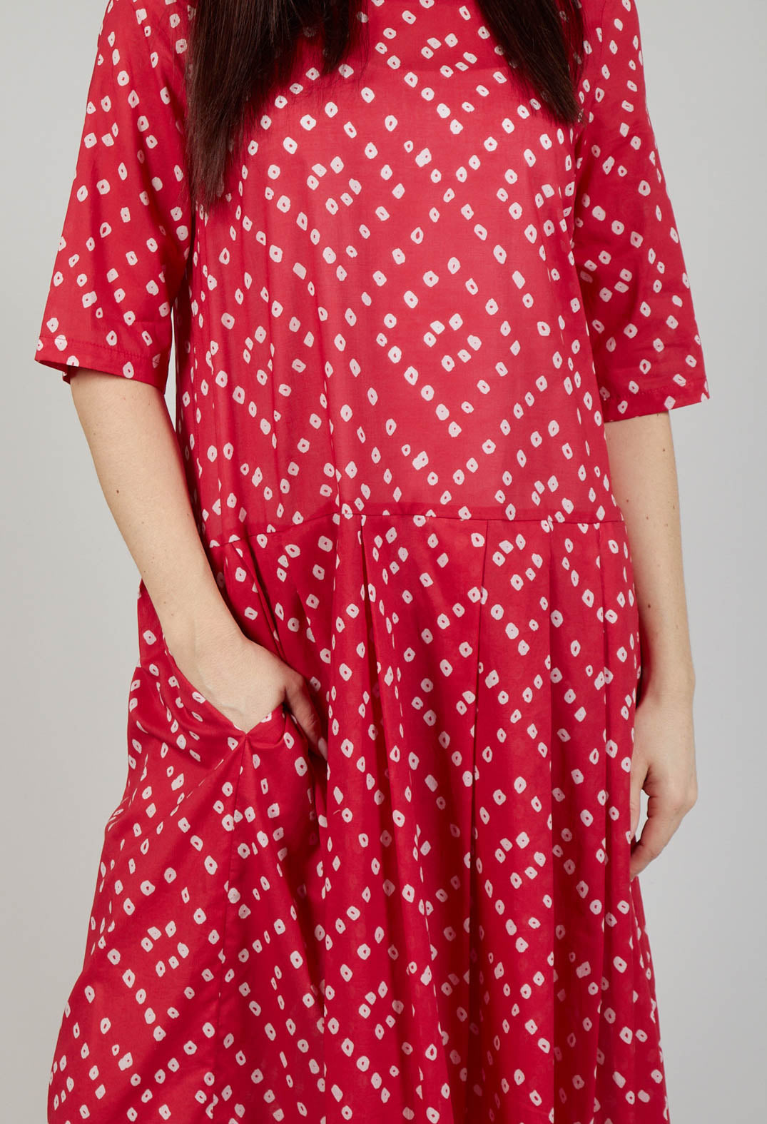 Rombo Patterned Dress in Rosso