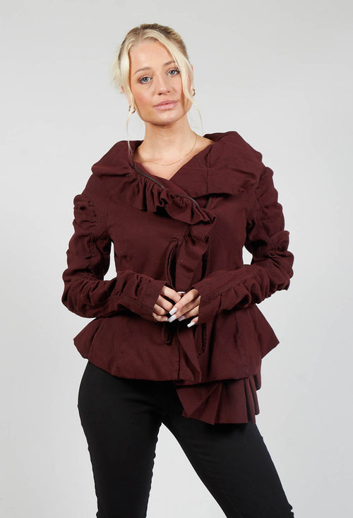 Ruched Detail Jacket in Rust