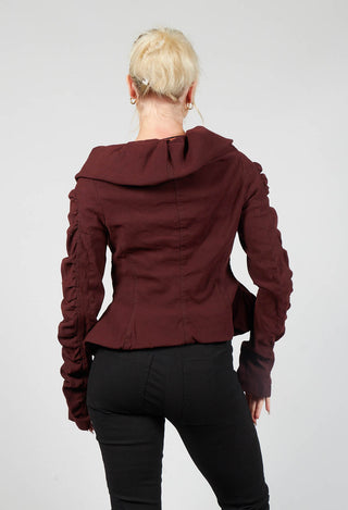Ruched Detail Jacket in Rust