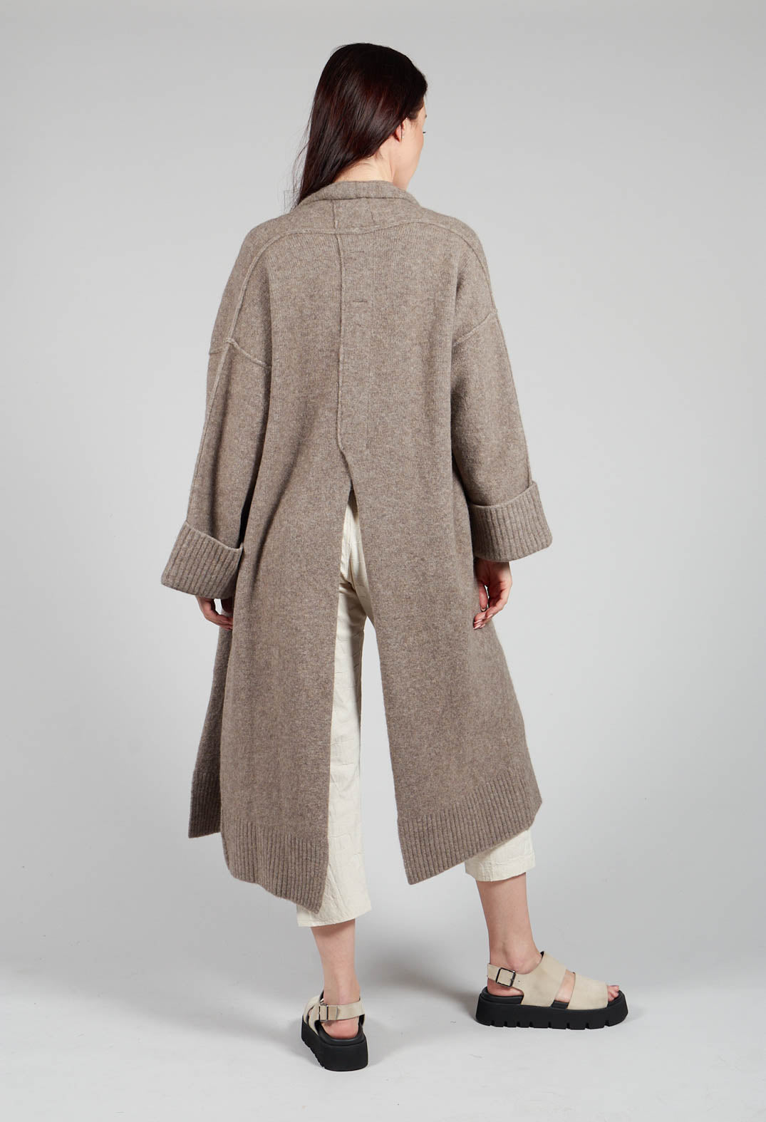 Merino Wool Overcoat in Taupe