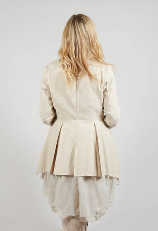 Asymmetrical Jacket in Cotone and Garza Di Lino Sand