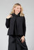 Striped Back Tie Cotton Blend Vest in Black