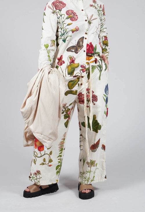 Print Summer Trousers in Grand Fleur