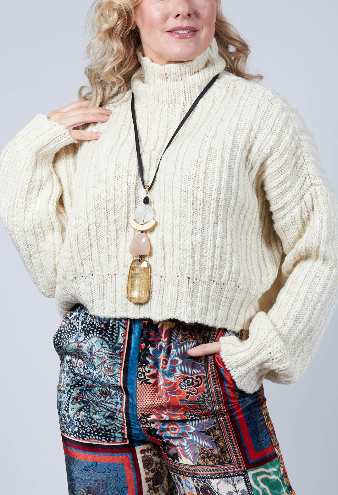 Cactus Tricot Chunky Knit in Latte