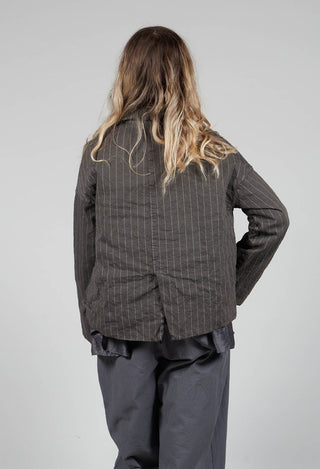 Pinstriped Loose Blazer in Antracite