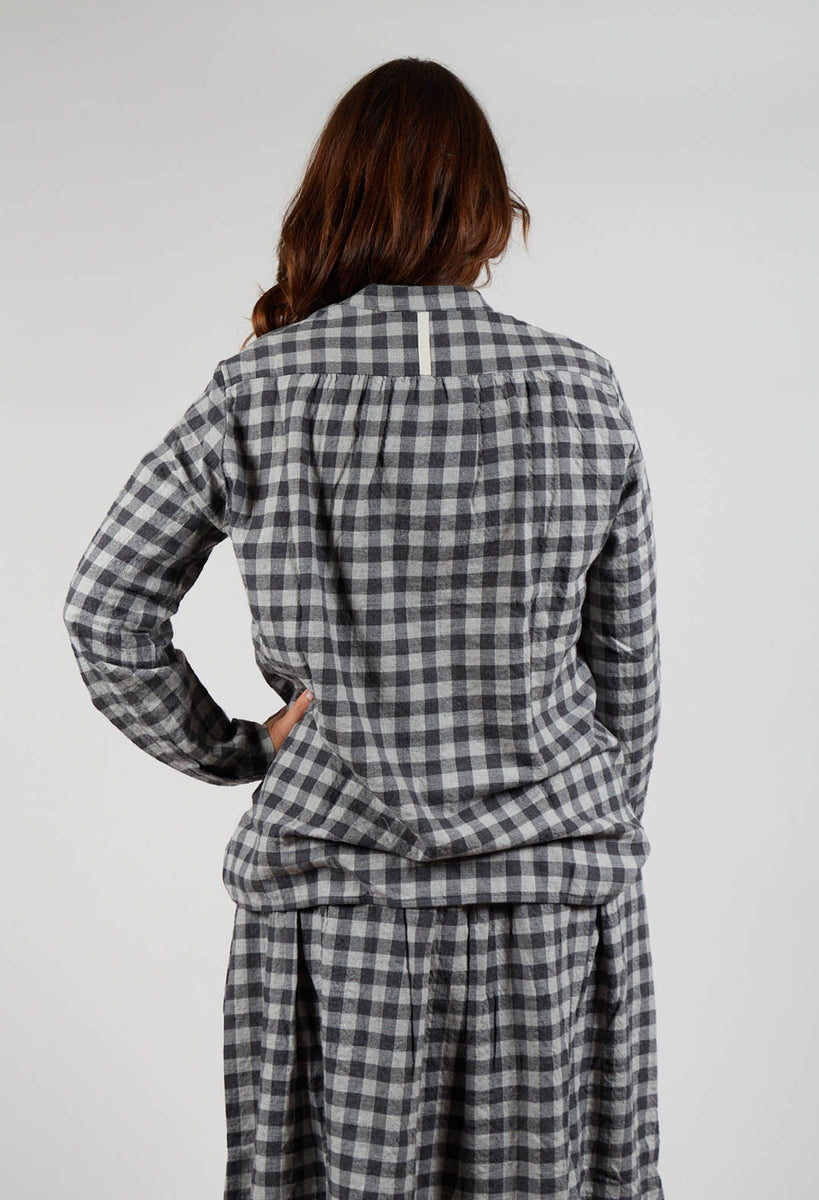 Hannoh Wessel Shirt Cosma in Grey Check | Olivia May