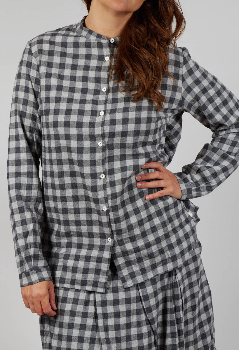 Hannoh Wessel Shirt Cosma in Grey Check | Olivia May