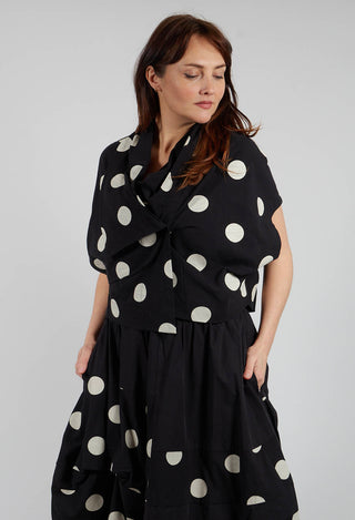 Sleeveless Spotted Shirt in Black