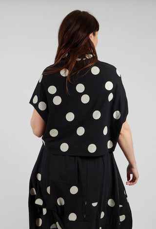 Sleeveless Spotted Shirt in Black