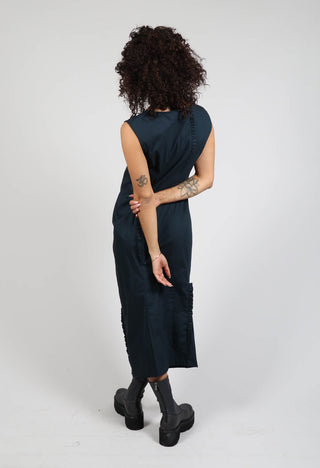 Slim Fit Dress with Ruffle Detail in Ink