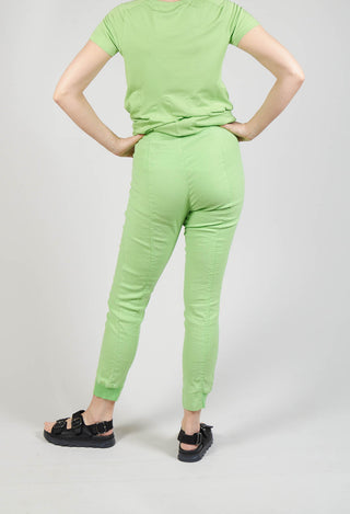 Slim Leg Trousers with Seam Detail in Lime