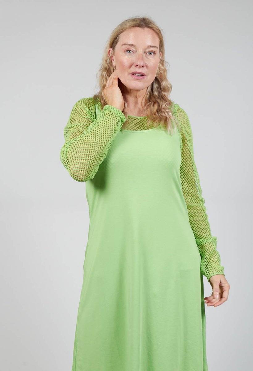 Lime Green Strappy Body Embroidered Dress - Ready To Ship