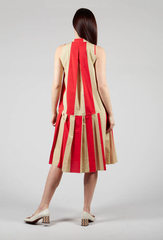 Striped Cotton Dress in Line Print