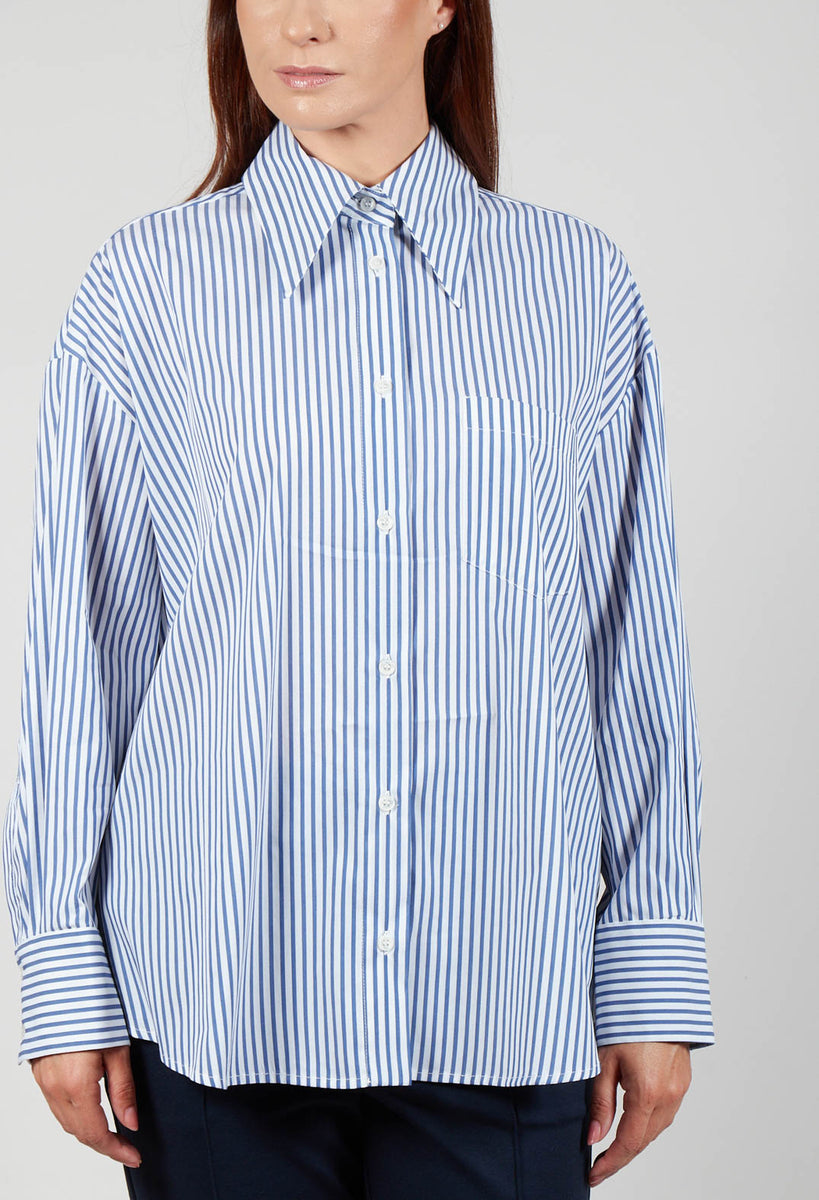 1210523 Off-White-Blue Striped Shirt