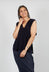 V-Neck Knitted Vest in Nero